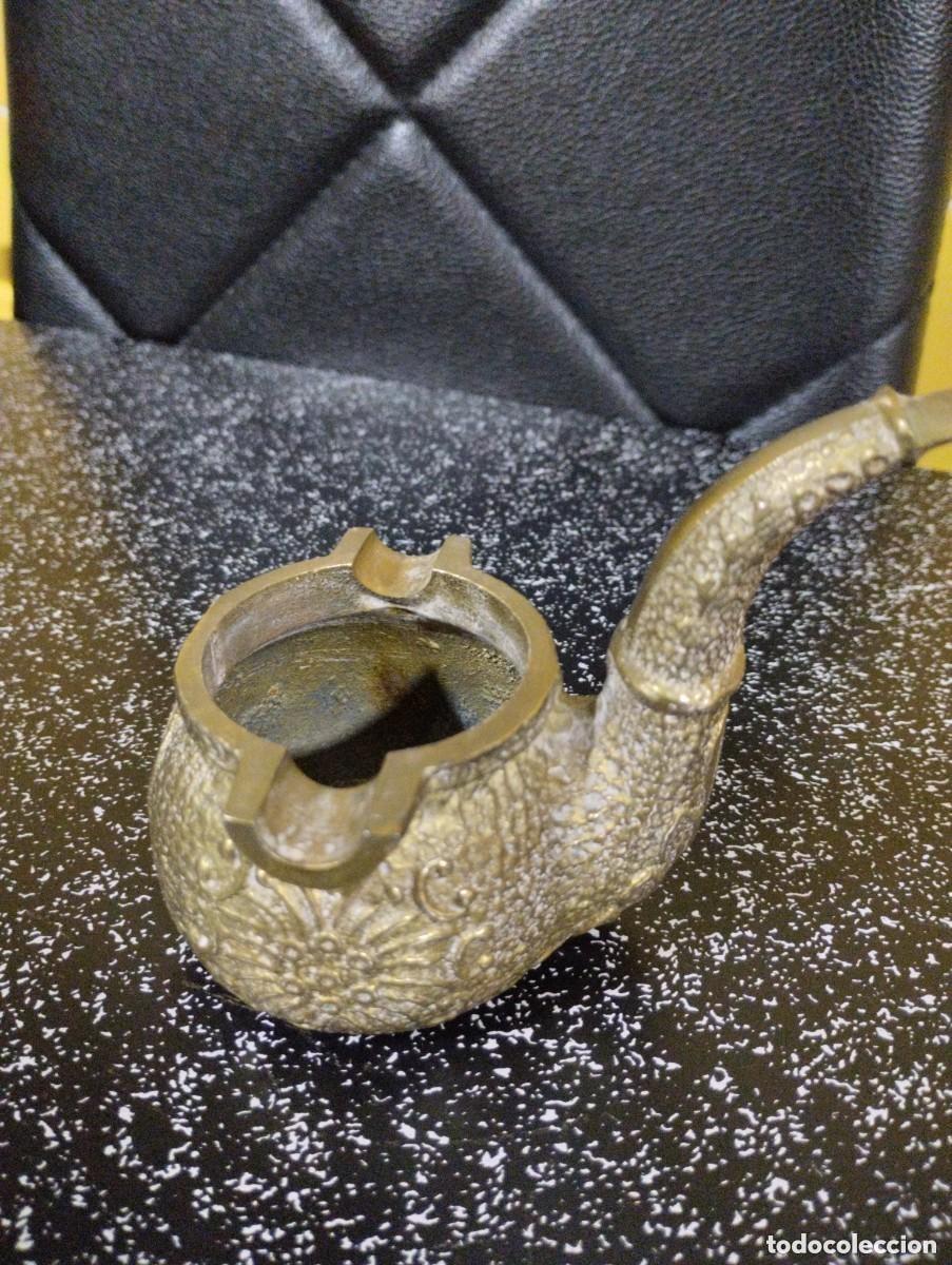 Ceniceros: cenicero de bronce en forma de pipa - Foto 5