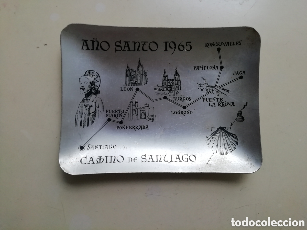 Aschenbecher: Cenicero o bandeja Metalica - Camino de Santiago A&ntilde;o Santo 1965