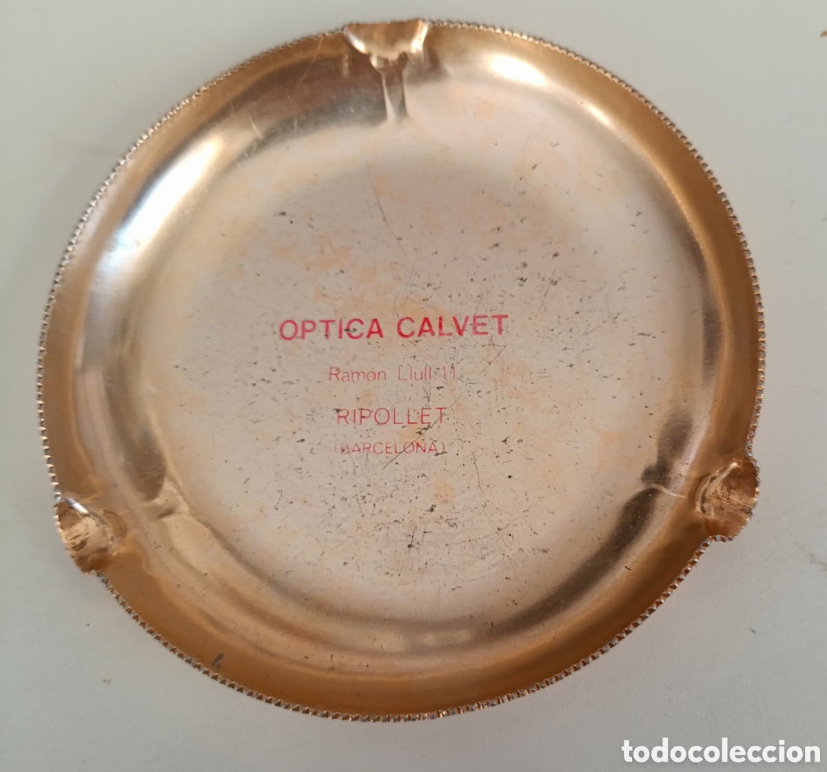 Ceniceros: Antiguo cenicero de aluminio OPTICA CALVET Ripollet