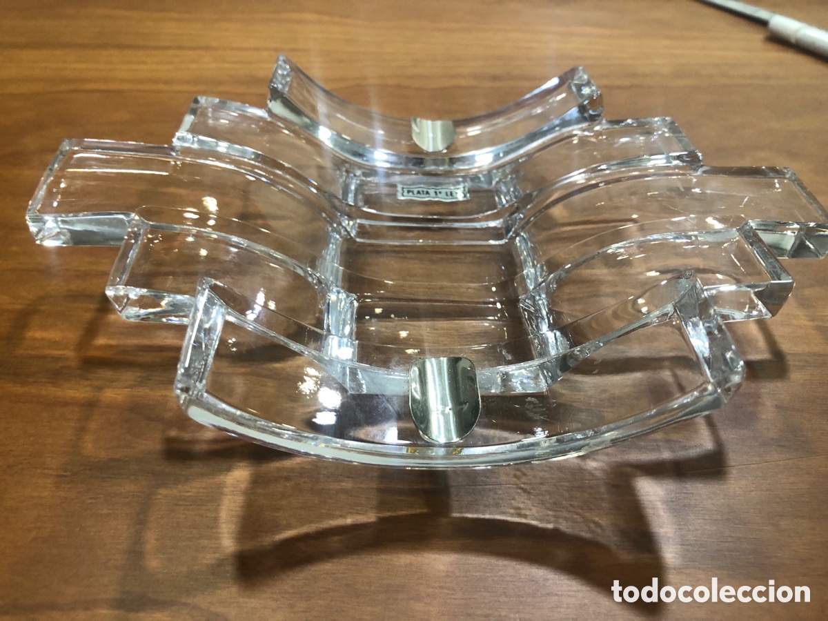 Aschenbecher: Cenicero de cristal con plata ley