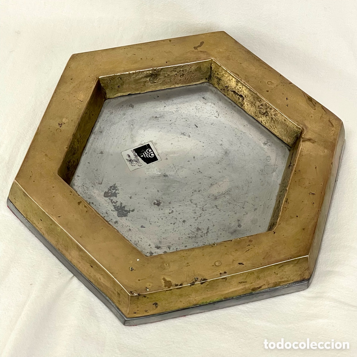 Cendriers: CENICERO ALUMINIO LATON ALFONSO MARQUEZ BANDEJA VACIABOLSILLOS BRUTALISMOS ESTILO MARSHALL