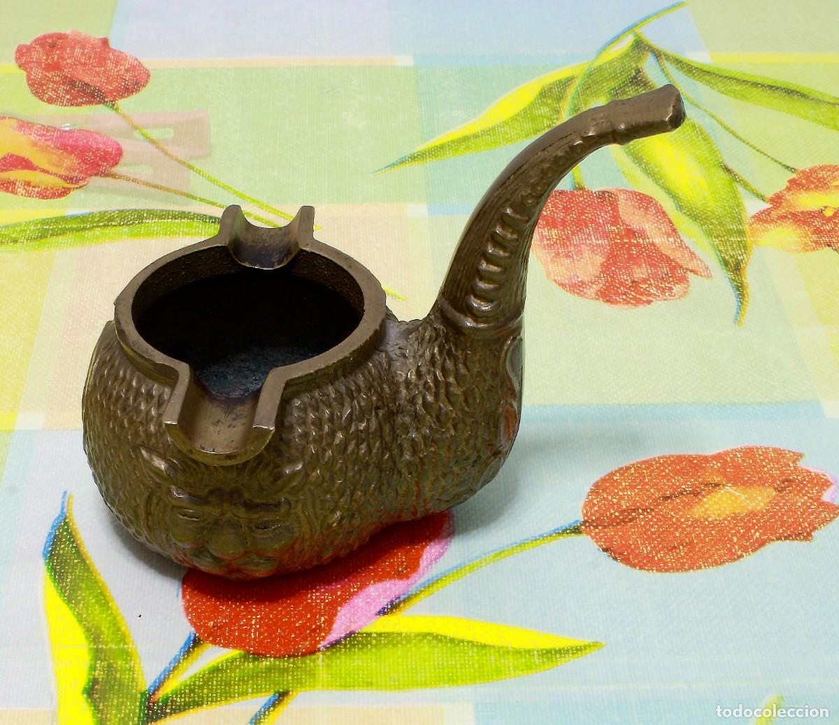 Ceniceros: CENICERO VINTAGE, PIPA DE BRONCE