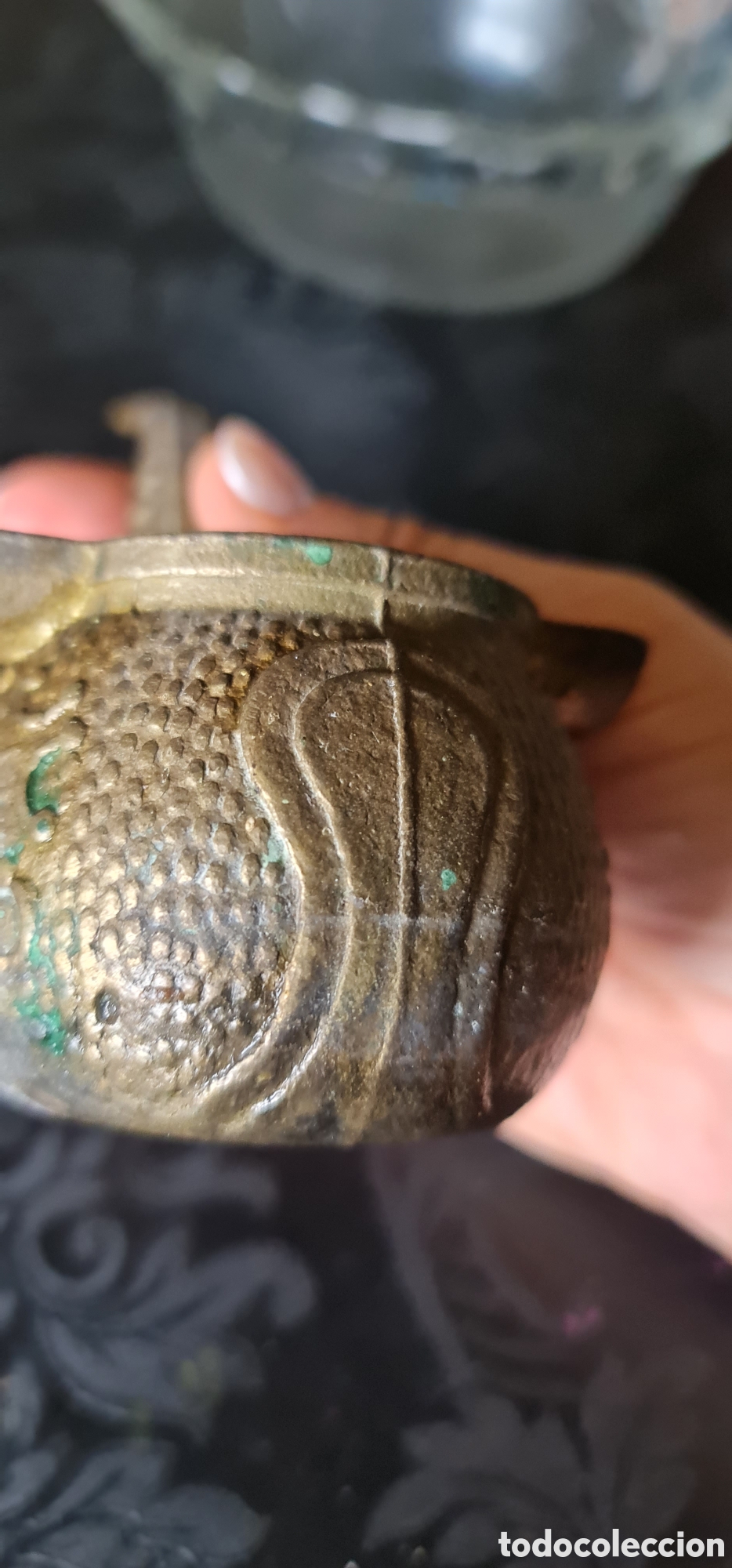 Ceniceros: Cenicero de bronce antiguo - Foto 7