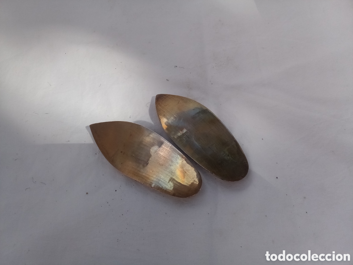 Ceniceros: PAREJA DE CENICEROS DE BABUCHAS DE BRONCE - LAT&Oacute;N *BC - Foto 5