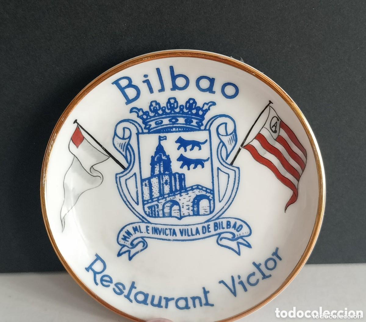 Aschenbecher: ANTIGUO CENICERO - BILBAO RESTAURANT VICTOR. GAMECHO Y ERRANDONEA. SAN SEBASTIAN