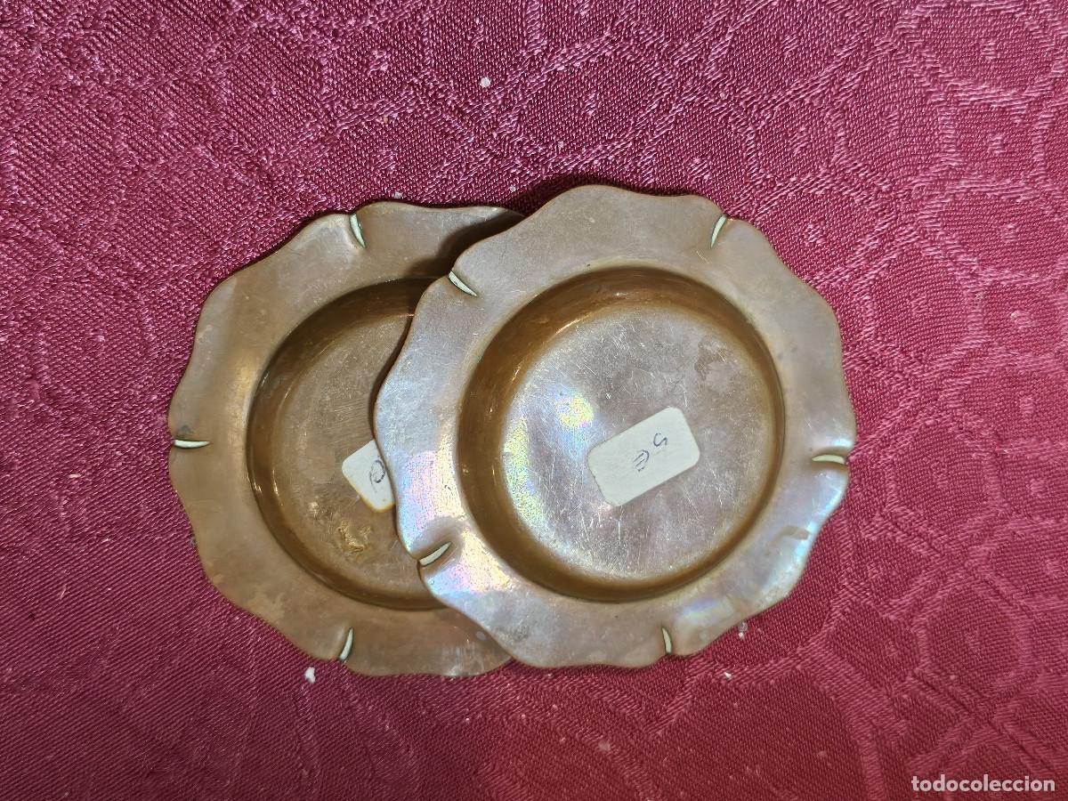 Ceniceros: 2 peque&ntilde;os de platos de cobre - Foto 2