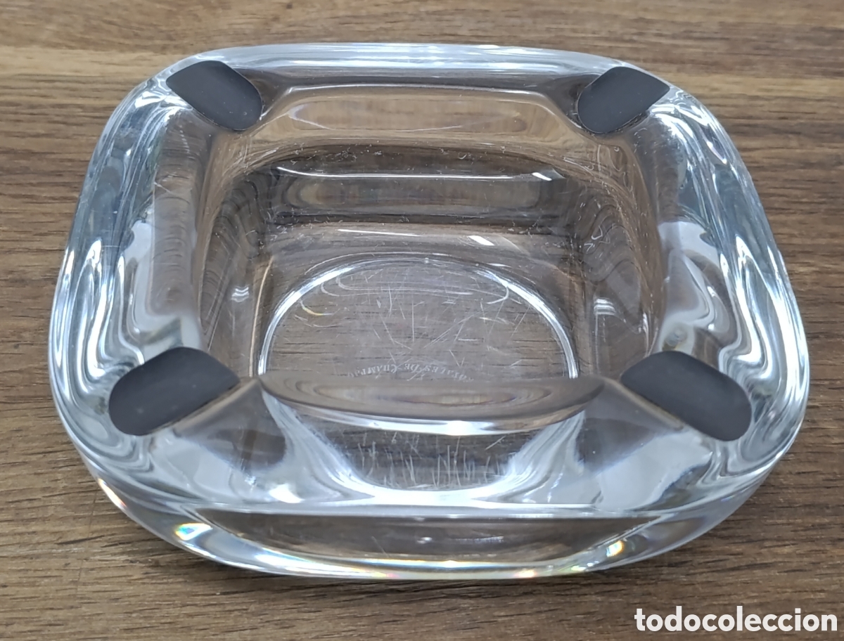 Aschenbecher: MUY BONITO CENICERO DE CRISTAL Y PLATA DE LA PRESTIGIOSA MARCA DE CRISTALER&Iacute;A FRANCESA ROYALES DE CH