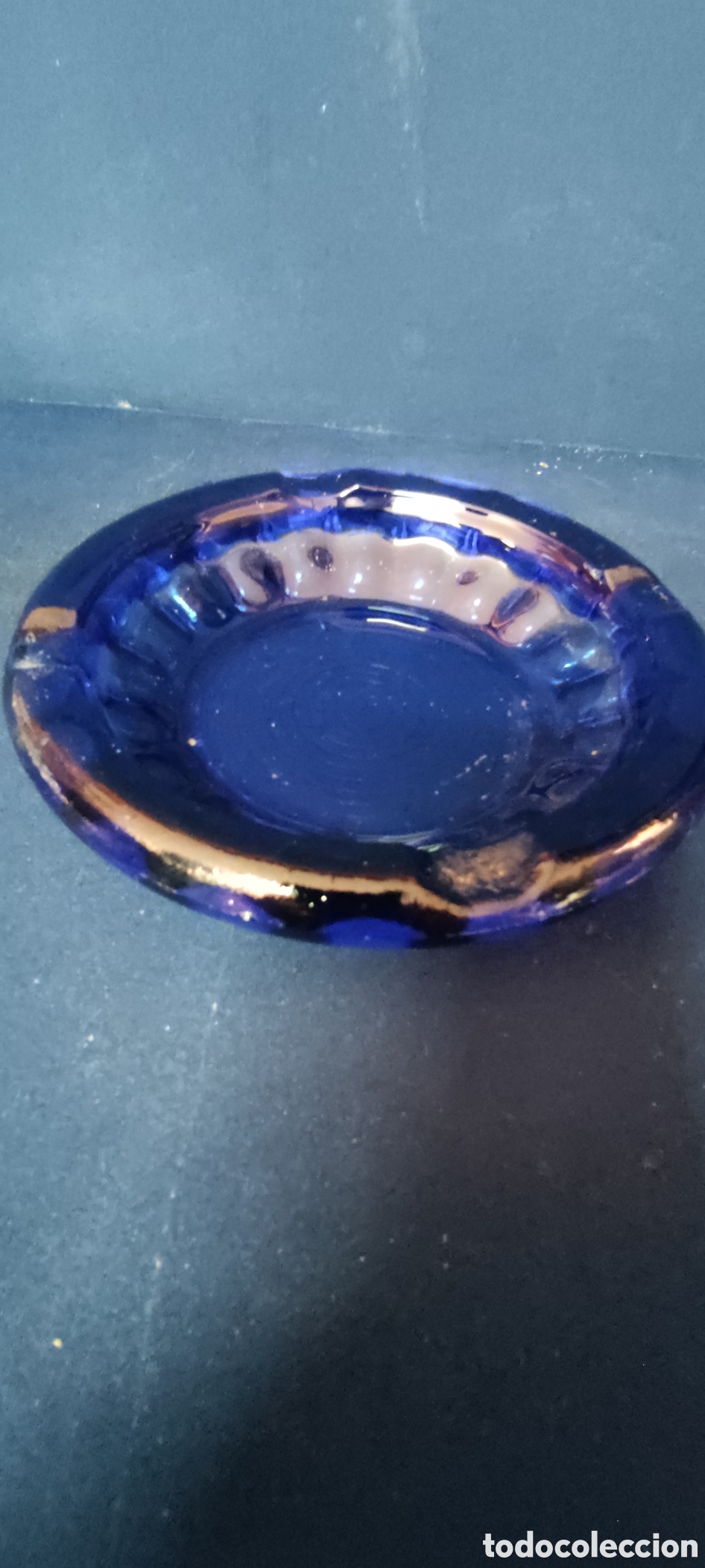 Ceniceros: Cenicero de cristal azul - Foto 2