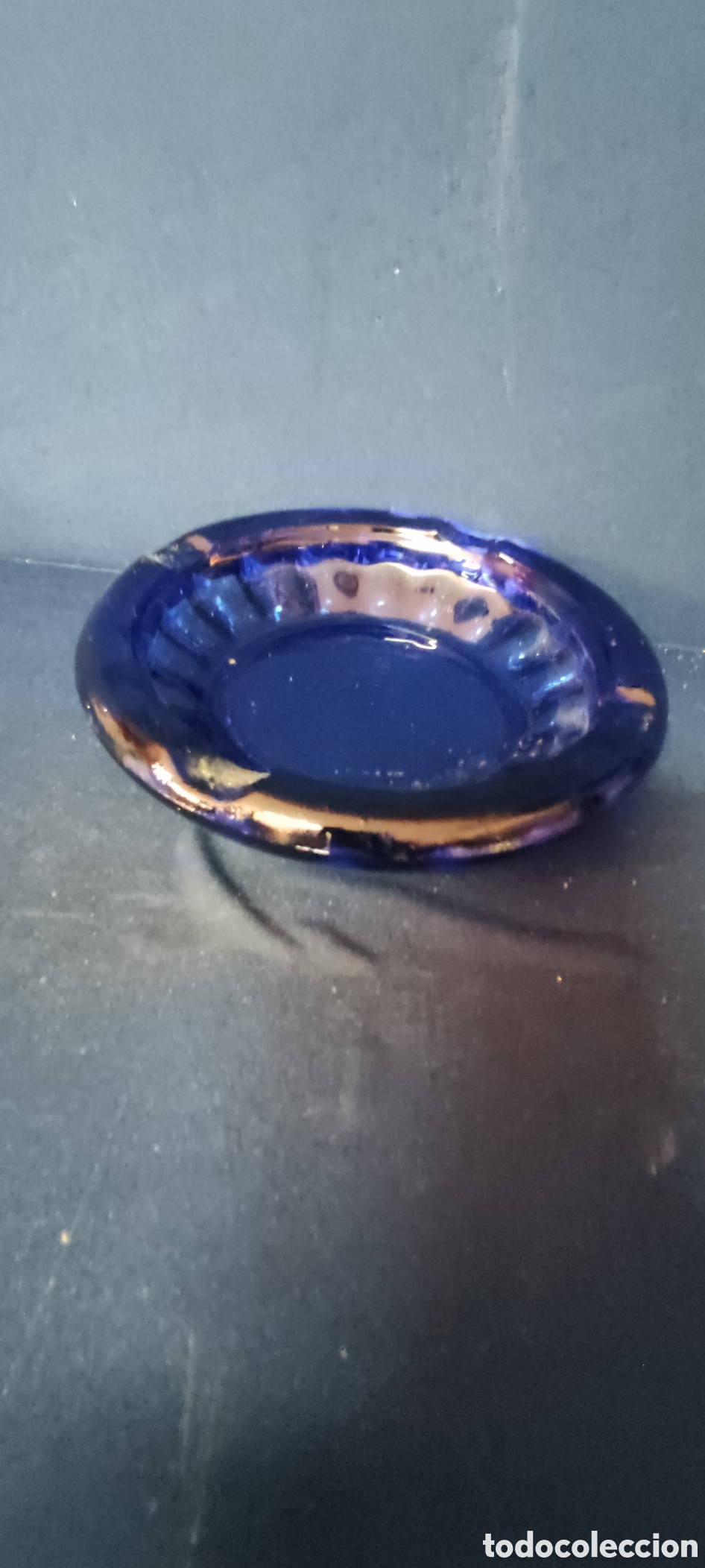 Ceniceros: Cenicero de cristal azul - Foto 4