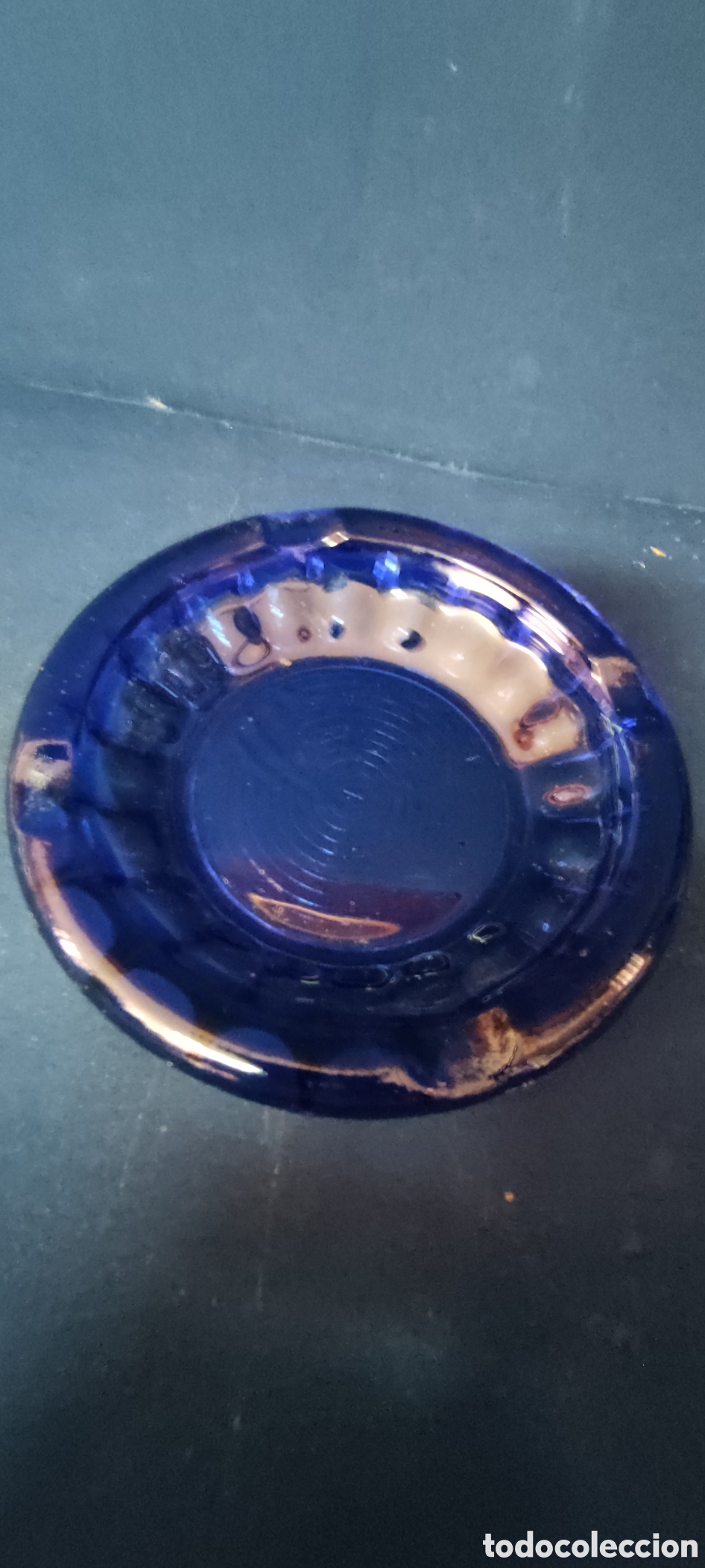 Ceniceros: Cenicero de cristal azul - Foto 6