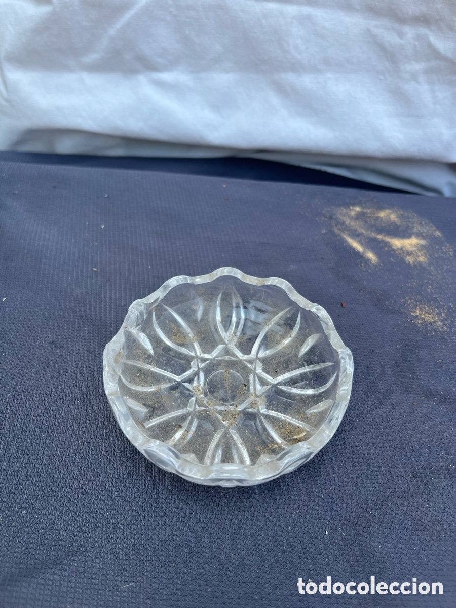 Cendriers: Cenicero o platito vintage de cristal prensado &ndash; dise&ntilde;o floral