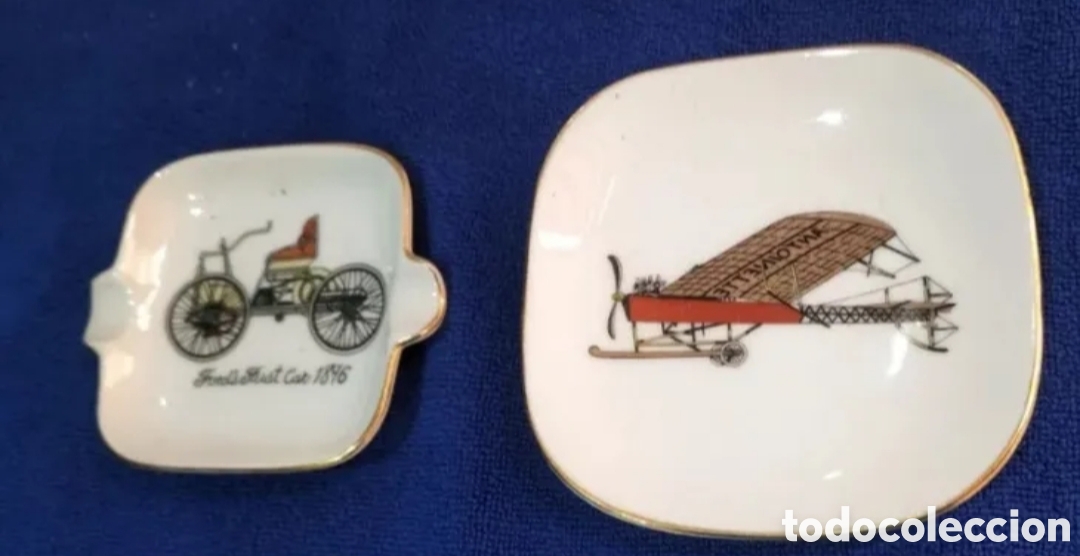 Ceniceros: Dos ceniceros antiguos de porcelana