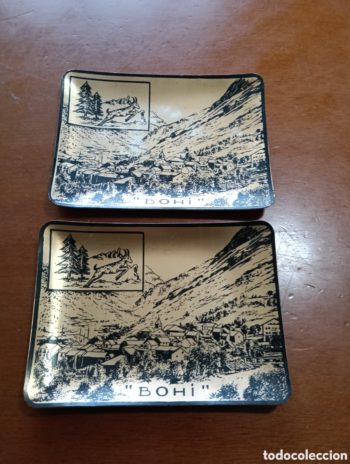Ceniceros: Pareja de ceniceros de aluminio BOHI pirineos mide 12 x 9 cm.