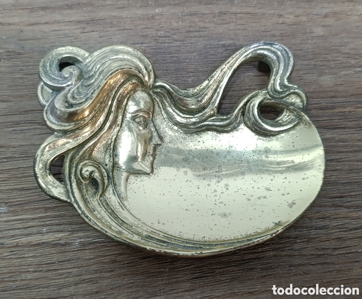 Aschenbecher: ANTIGUO CENICERO O PEQUE&Ntilde;A BANDEJA VACIABOLSILLOS DE BRONCE, DE &Eacute;POCA MODERNISTA (ART NOVEAU)