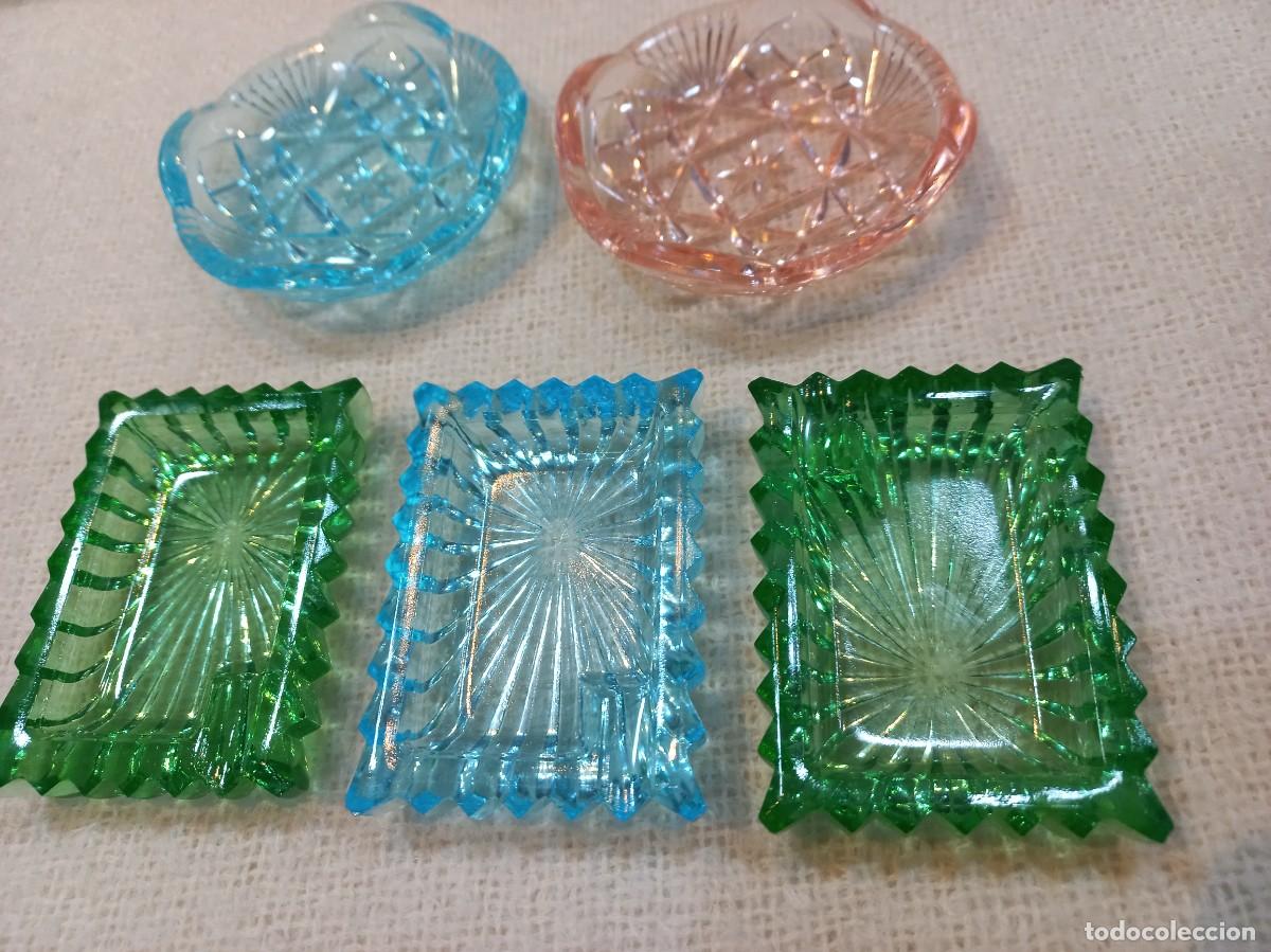 Ceniceros: CINCO CENICEROS (cristal) COLORES - Foto 1