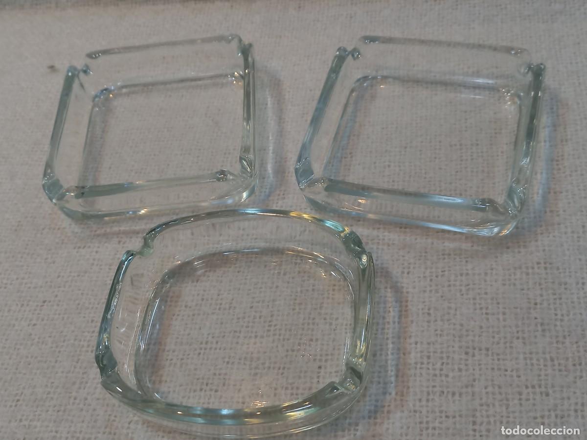 Ceniceros: TRES CENICEROS SURTIDOS (cristal) lisos-rectangular y cuadrado - Foto 2