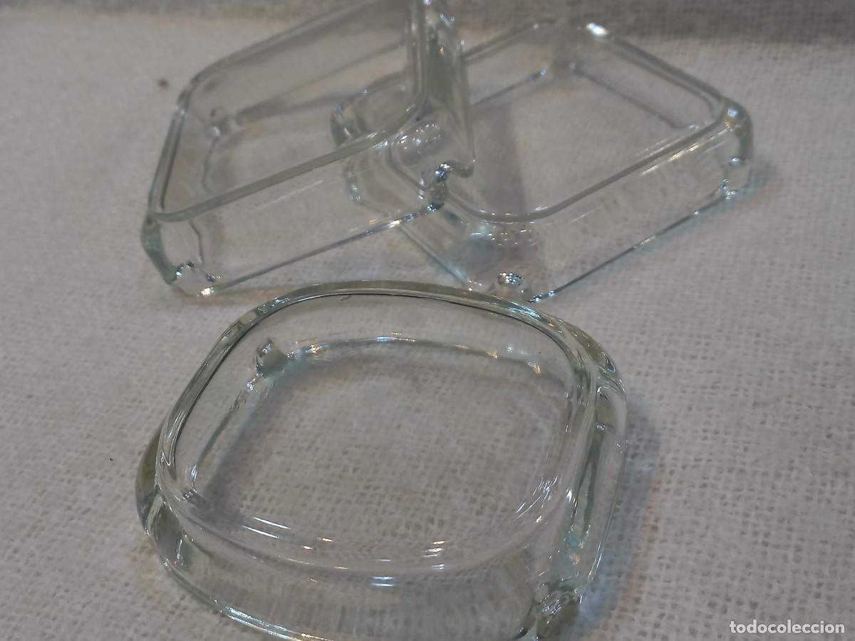 Ceniceros: TRES CENICEROS SURTIDOS (cristal) lisos-rectangular y cuadrado - Foto 4