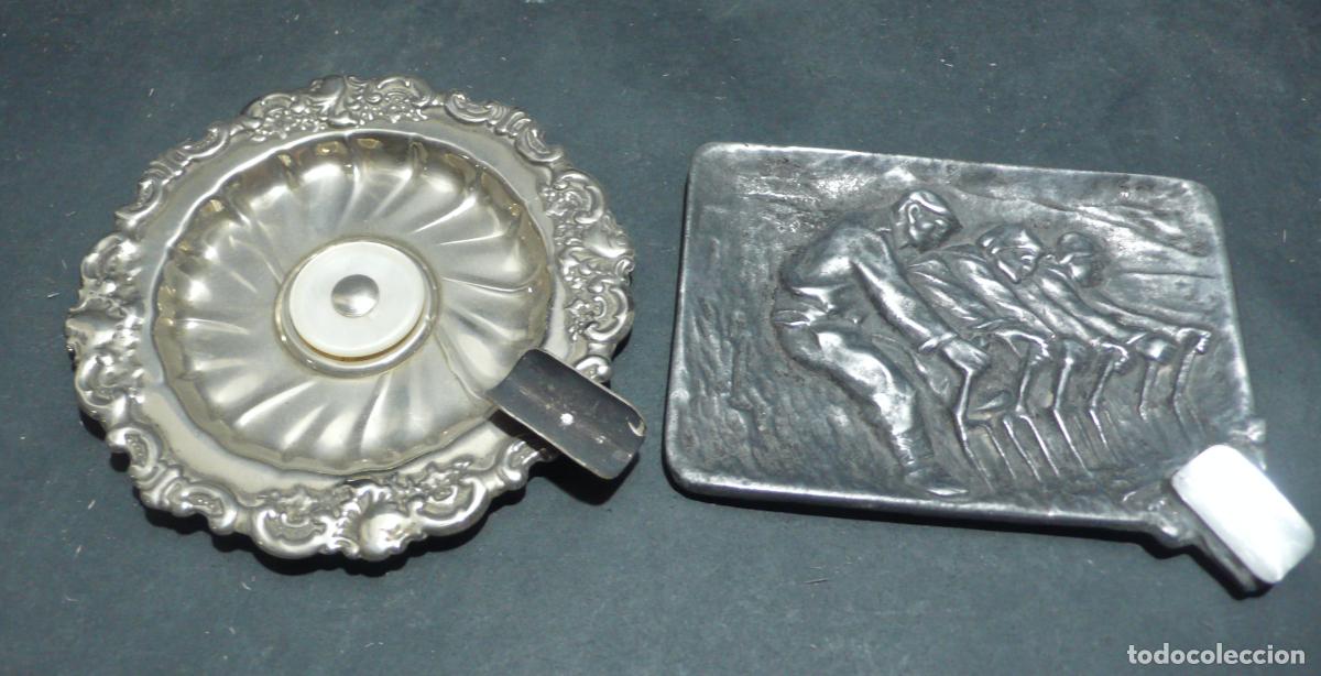 DOS CENICEROS METALICOS