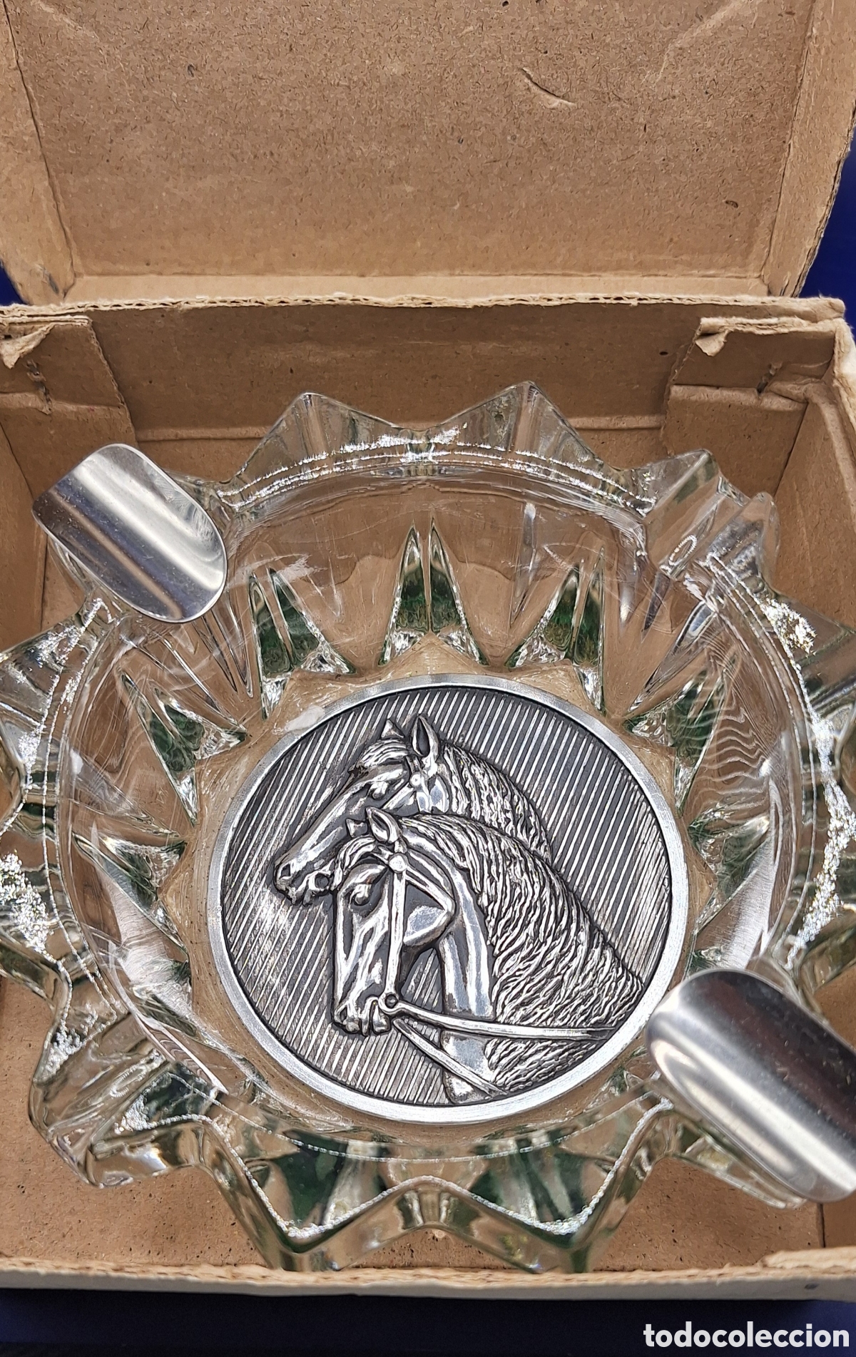 Ceniceros: Cenicero de Cristal con Caballos - Foto 2