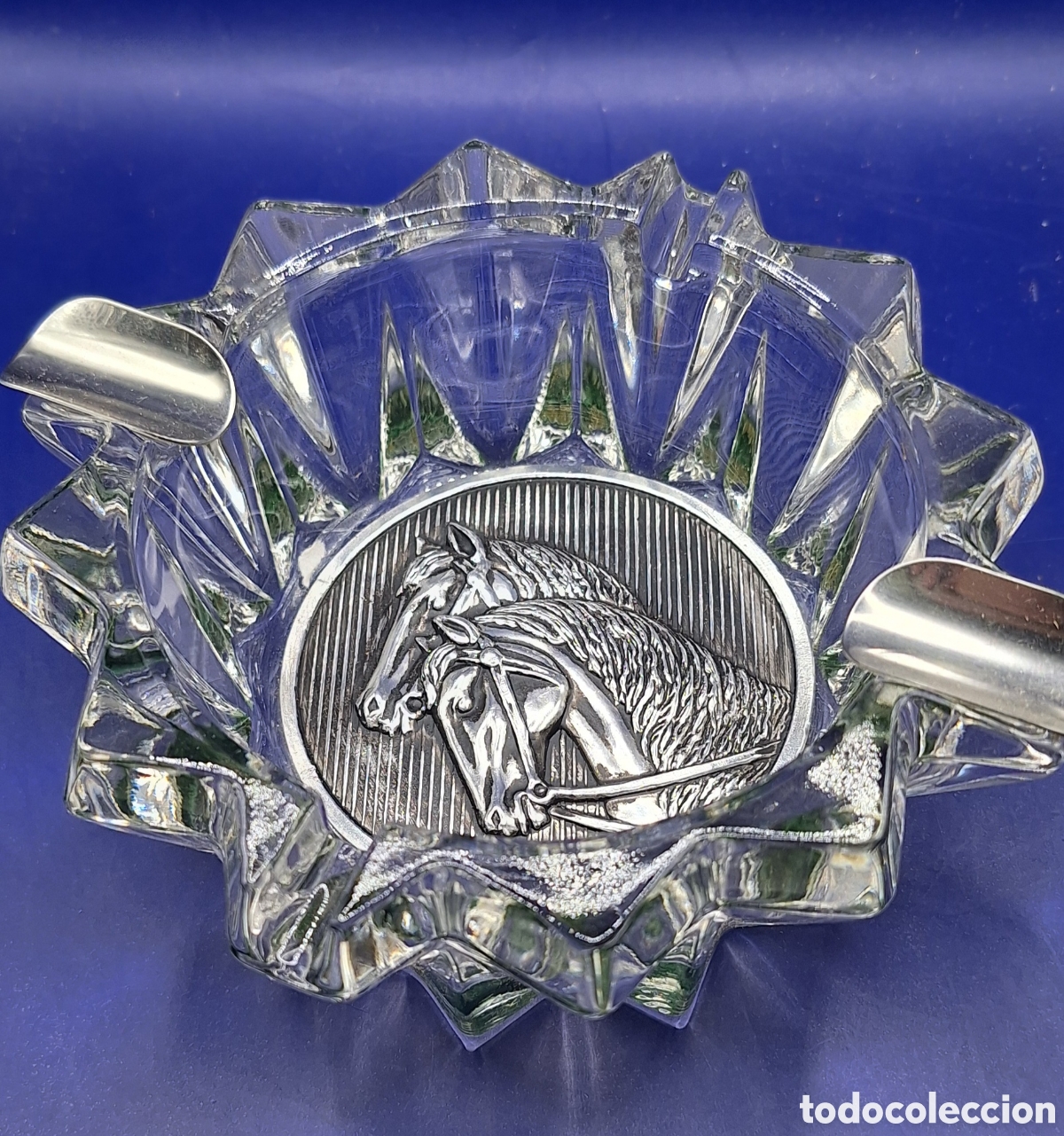 Ceniceros: Cenicero de Cristal con Caballos - Foto 3