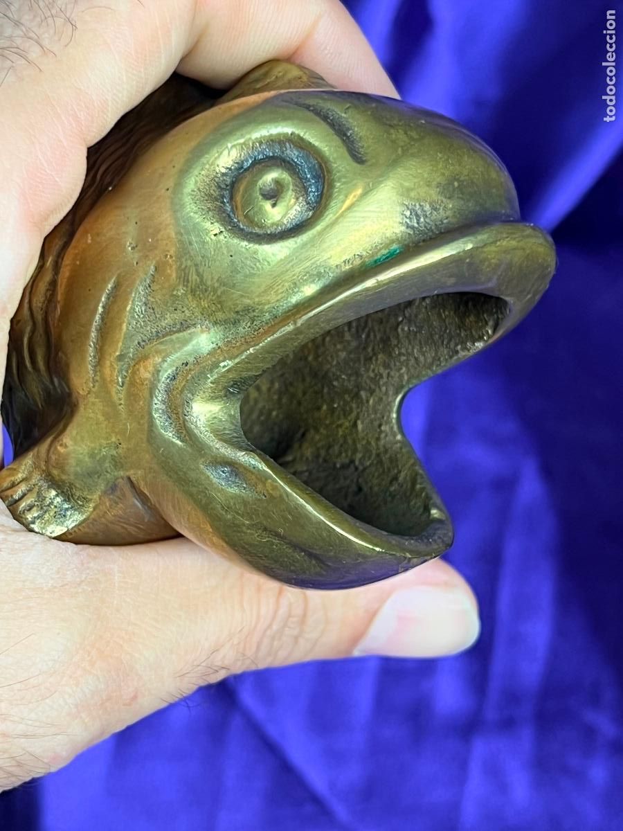 Ceniceros: ANTIGUO CENICERO EN BRONCE FORMA PEZ - Foto 7