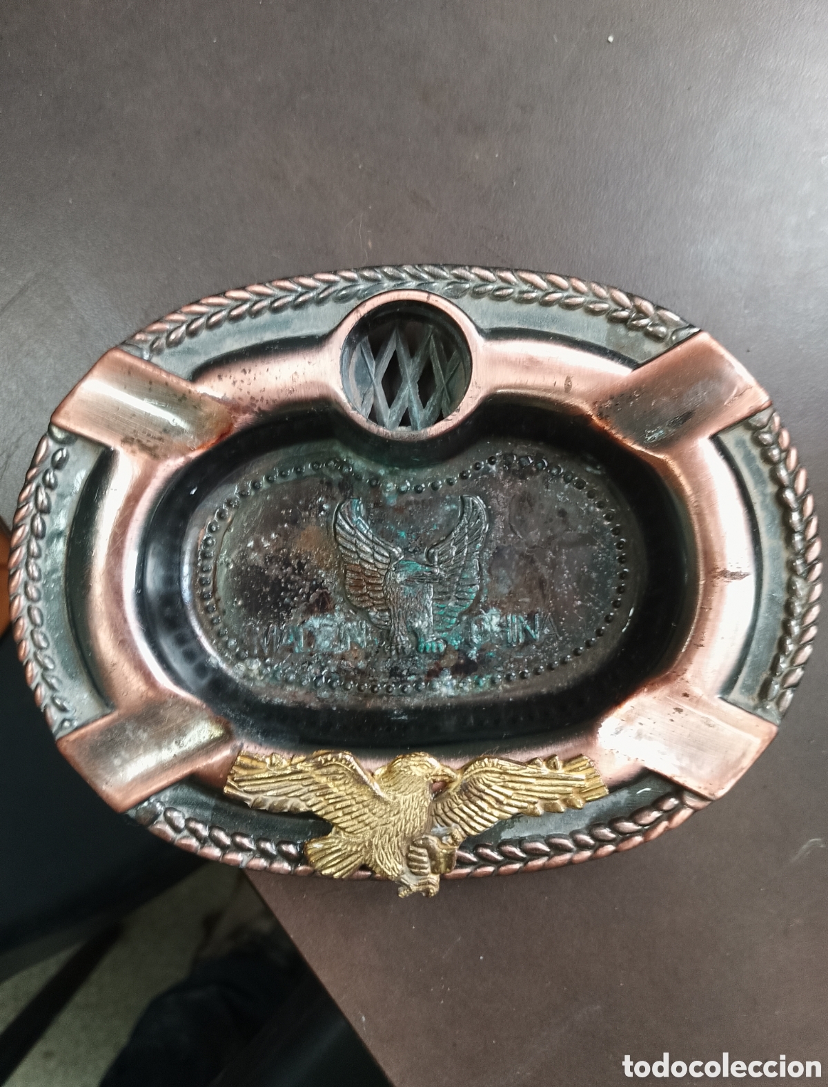 Cendriers: Cenicero vintage met&aacute;lico &aacute;guila decoraci&oacute;n retro