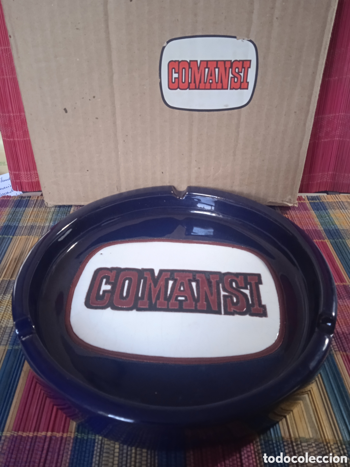 Ceniceros: CENICERO COMANSI * AZUL CON CAJA ORIGINAL - Foto 1