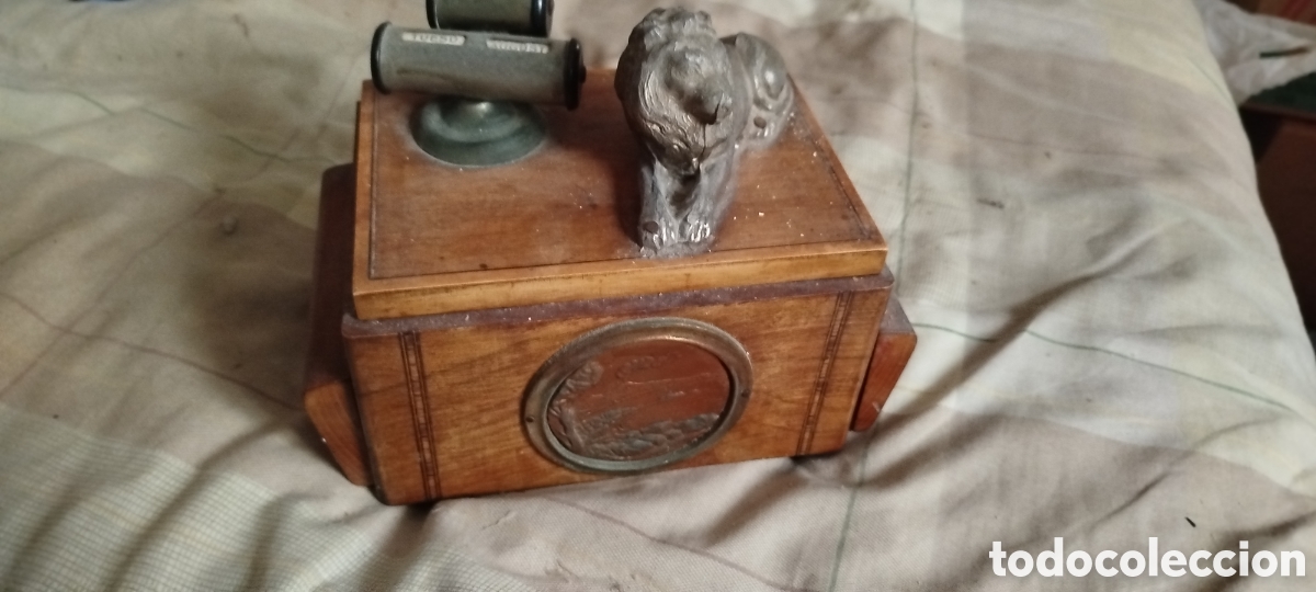 Ceniceros: Caja de cigarros de madera vintage - Foto 3