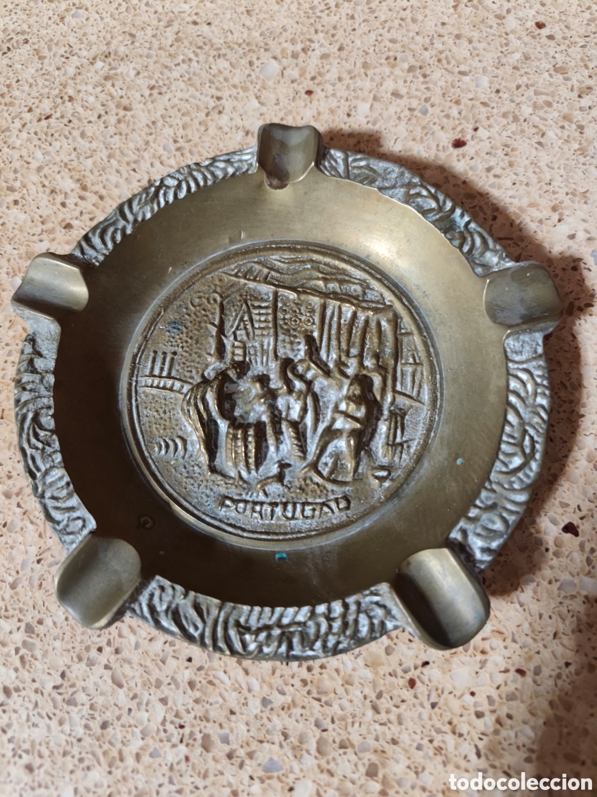 Ashtrays: Cenicero lat&oacute;n antiguo Portugal