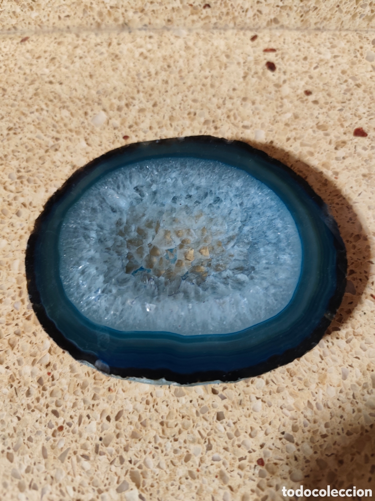 Ashtrays: Cenicero piedra Geoda Azul