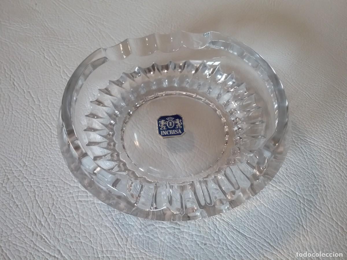 Cendriers: BONITO CENICERO CRISTAL TRANSPARENTE INCRISA CON ETIQUETA