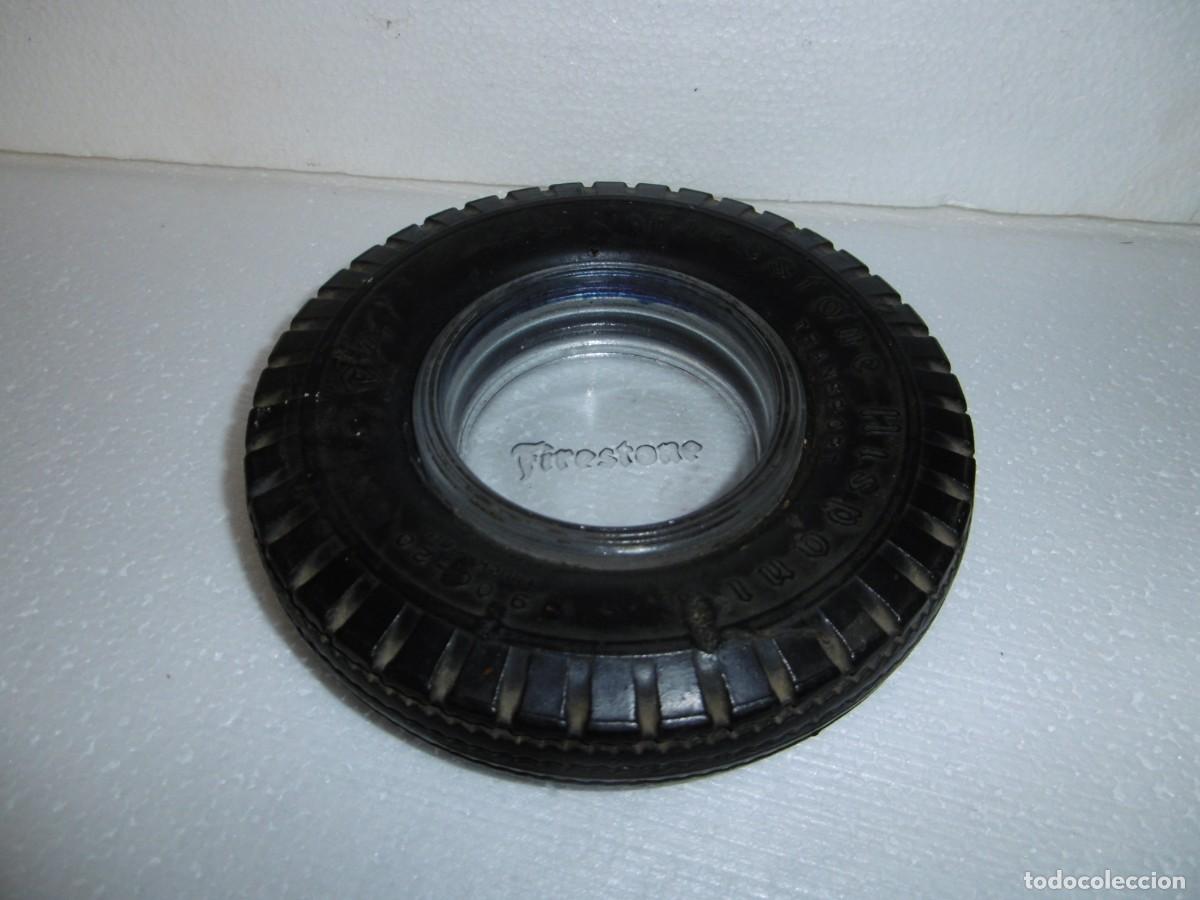 Aschenbecher: CENICERO PNEUM&Aacute;TICO PUBLICIDAD FIRESTONE CAUCHO Y CRISTAL.