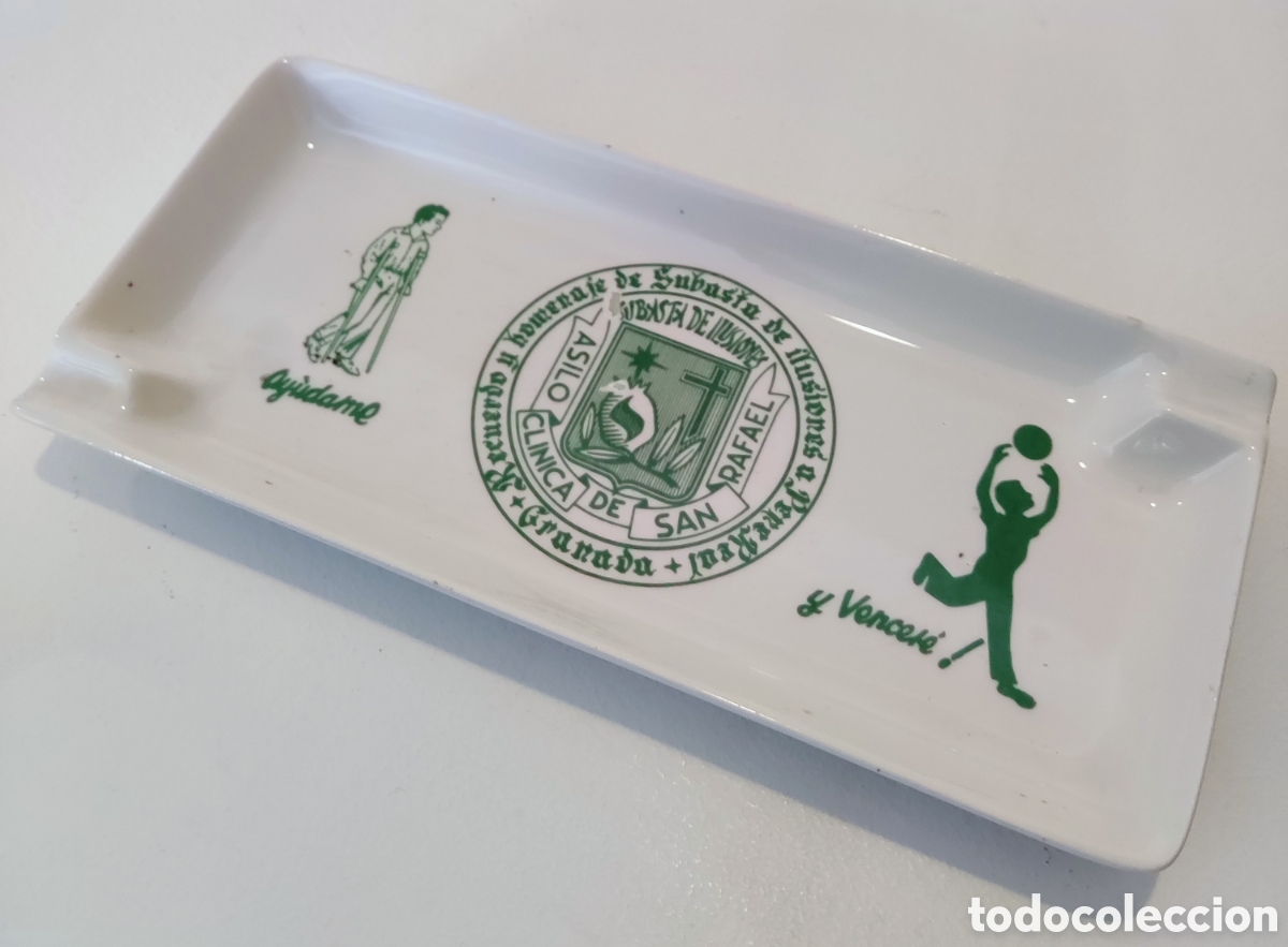 Cendriers: Cenicero porcelana Cl&iacute;nica San Rafael Granada vintage Porzelanit