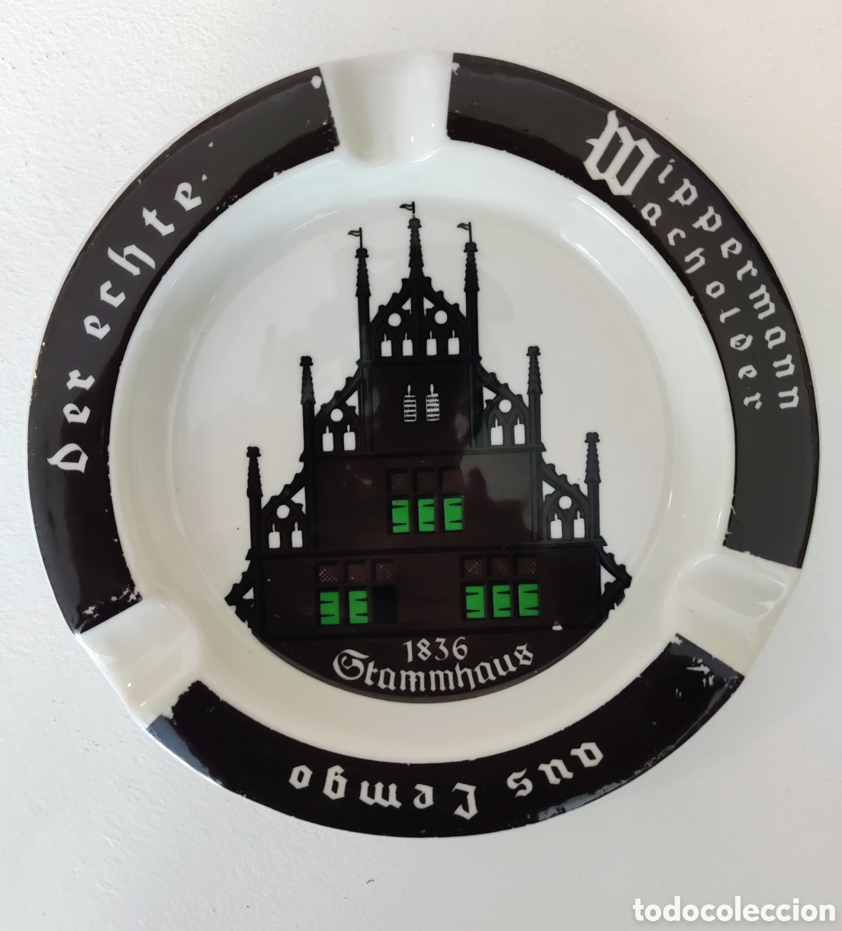 Cendriers: Cenicero alem&aacute;n Bavaria Dresdner Rechtsschutz Stammhaus 1836 porcelana vintage
