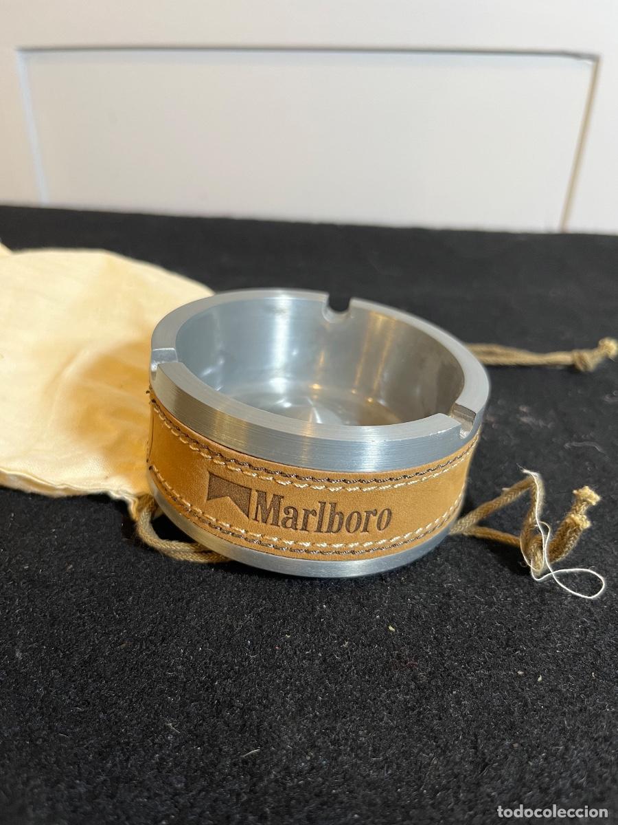 Aschenbecher: Cenicero Marlboro Cuero Vintage Con Bolsa Original Publicidad A&ntilde;os 90 mechero tabaco