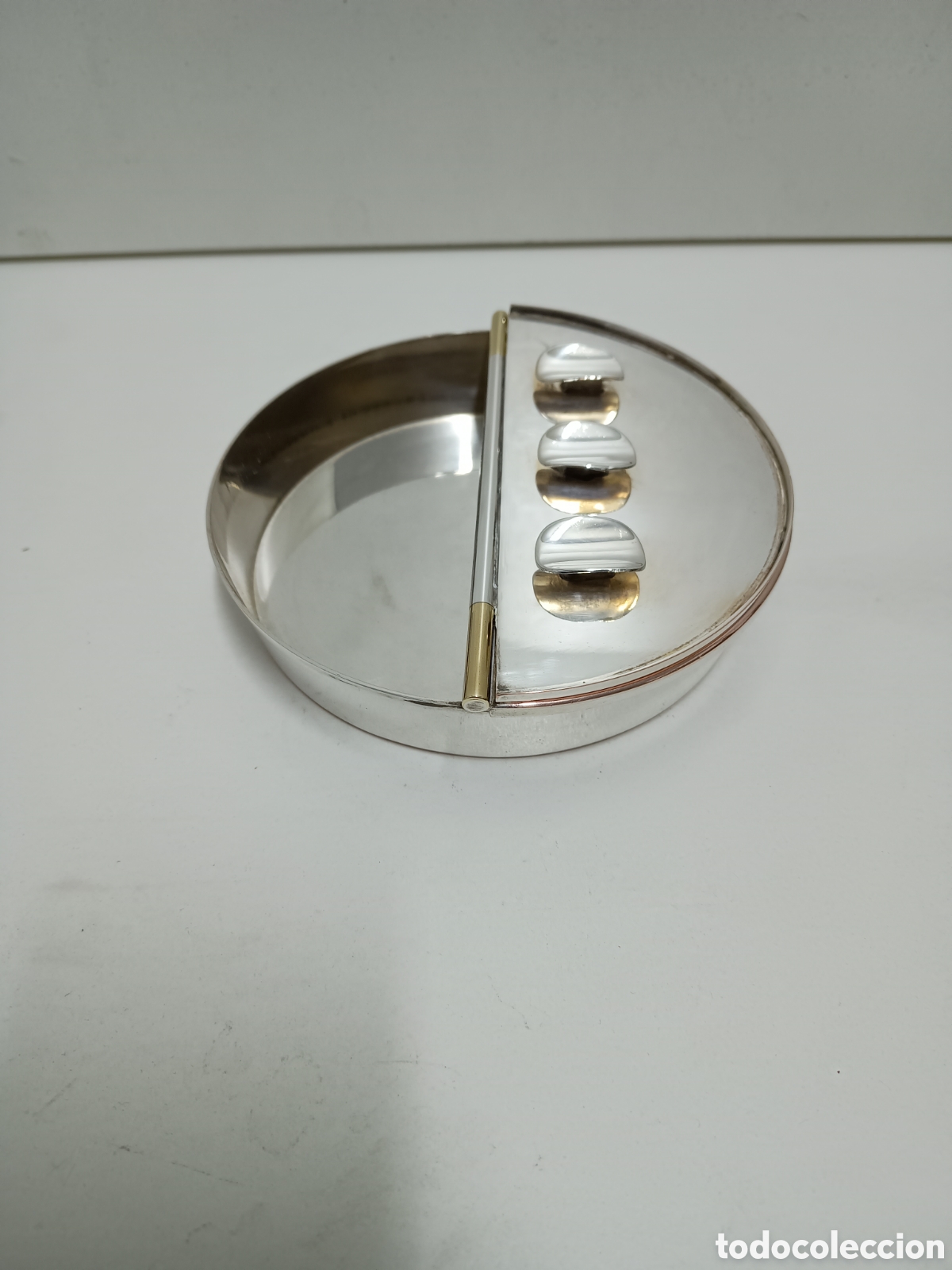 Cendriers: CENICERO DE METAL PLATEADO - ALMAZ&Aacute;N - 16cm