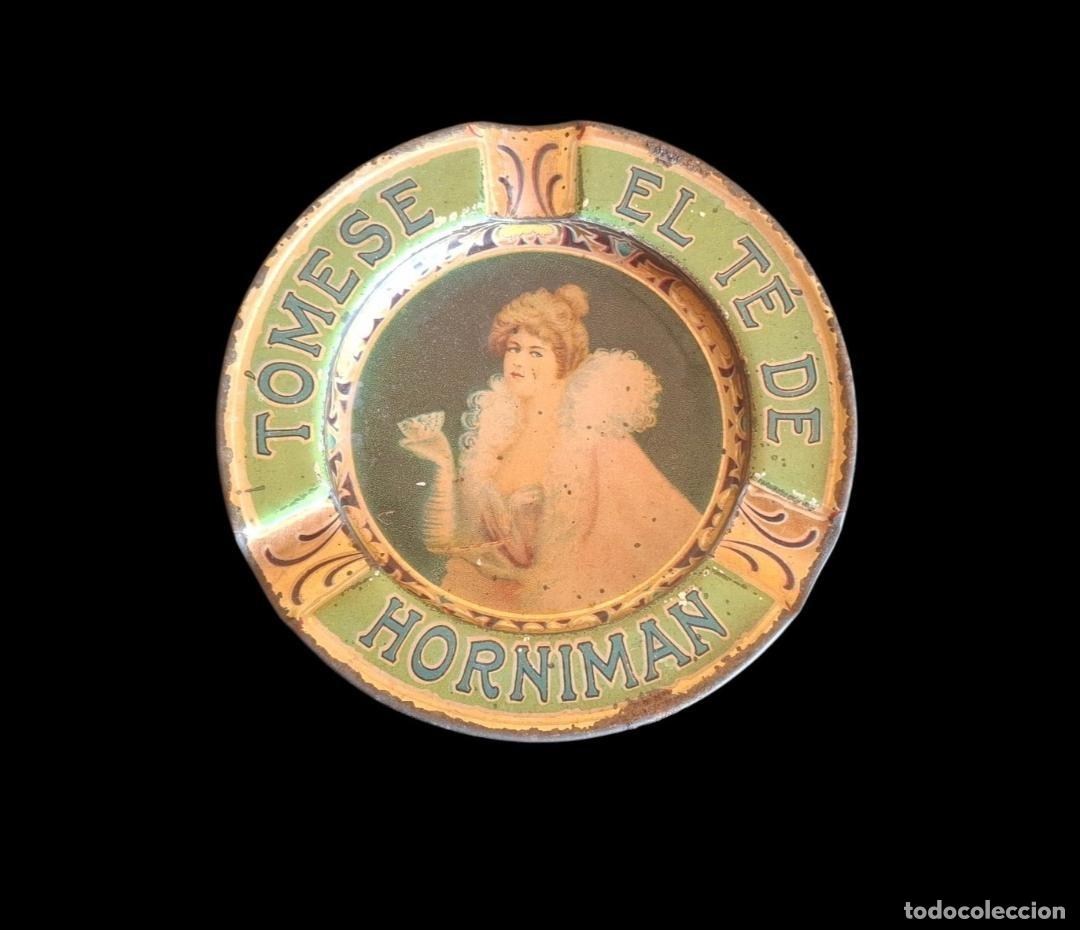 Ceniceros: (PUB-260509)CENICERO DE LATA LITOGRAFIADA TOMESE EL TE HORNIMAN
