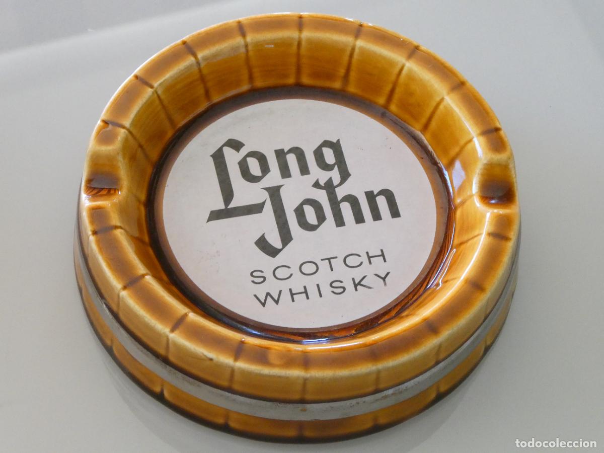 Ceniceros: CENICERO DE CER&Aacute;MICA BEBIDAS. LONG JOHN SCOTCH WHISKY. TIPO BARRIL. 14CM. 400GR