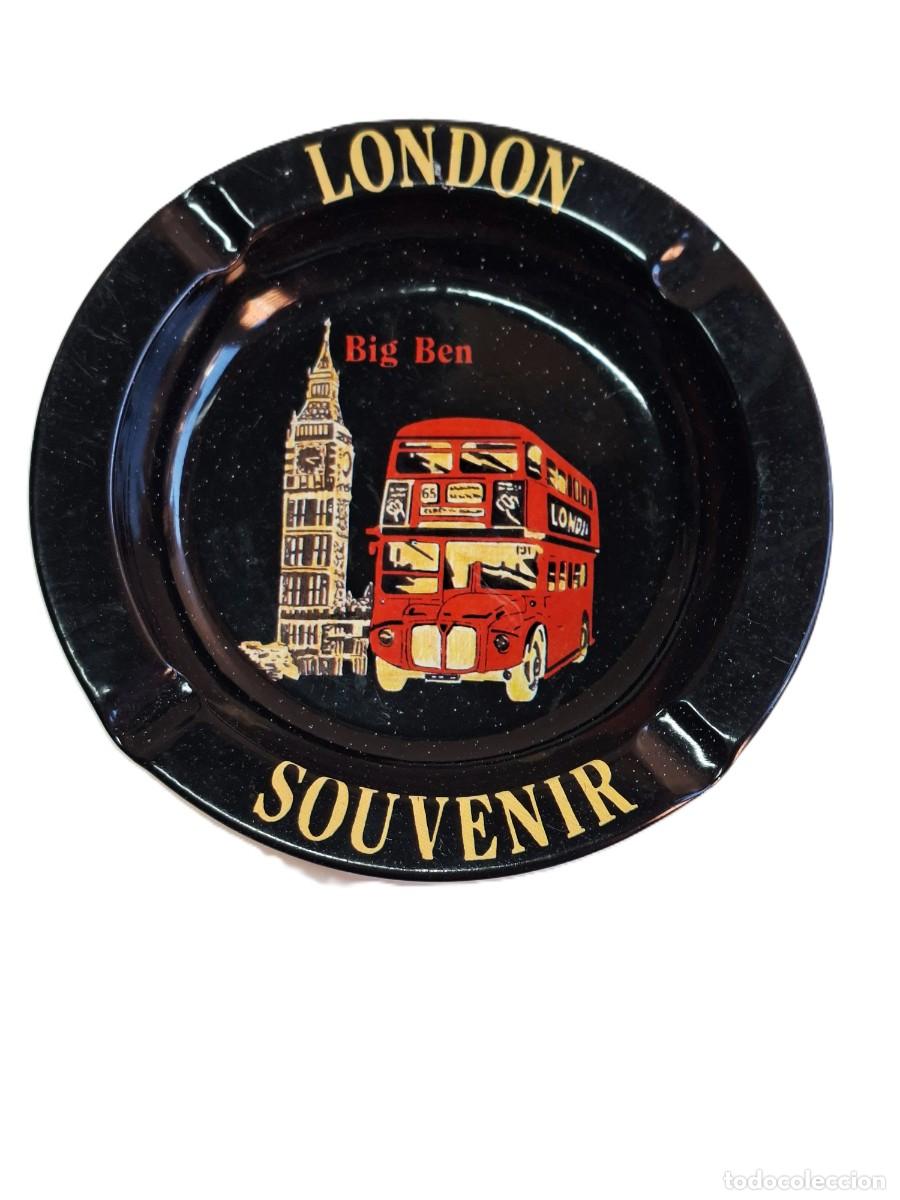 Ceniceros: ANTIGUO CENICERO DE LONDRES. RECUERDO DE LONDRES - BIG BEN - AUTOBUS ROJO - AUTOBUS DE LONDRES - 13