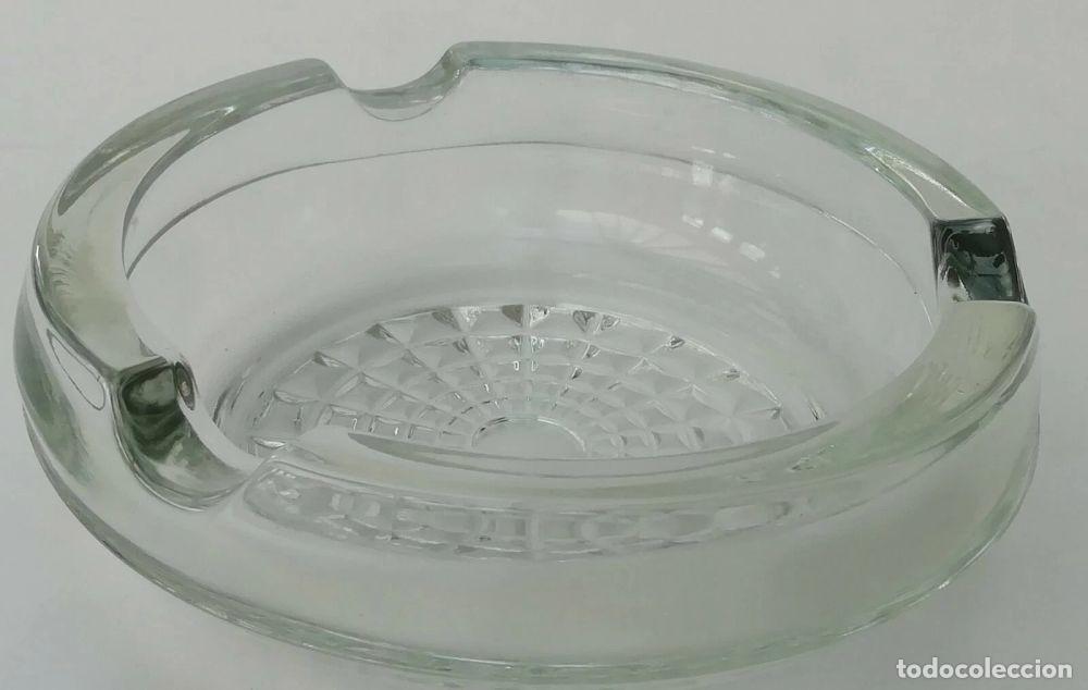 Ceniceros: Cenicero Grueso Vidrio Transparente 14,5 cm Di&aacute;metro Vintage
