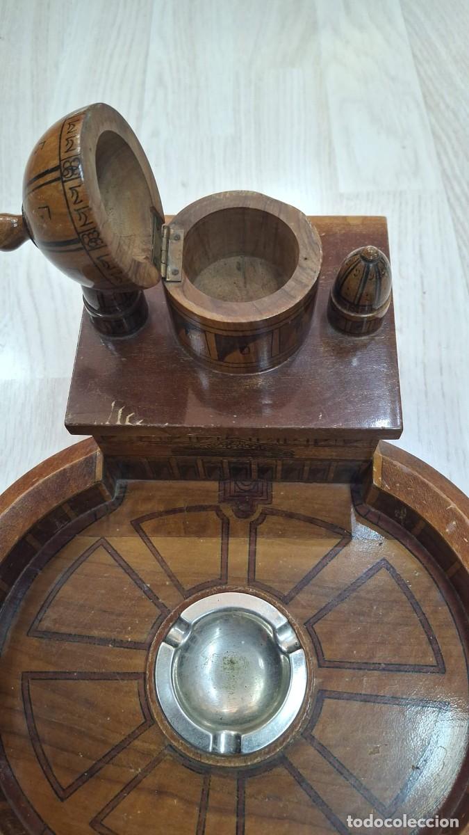 Ceniceros: cenicero antiguo madera - Foto 3