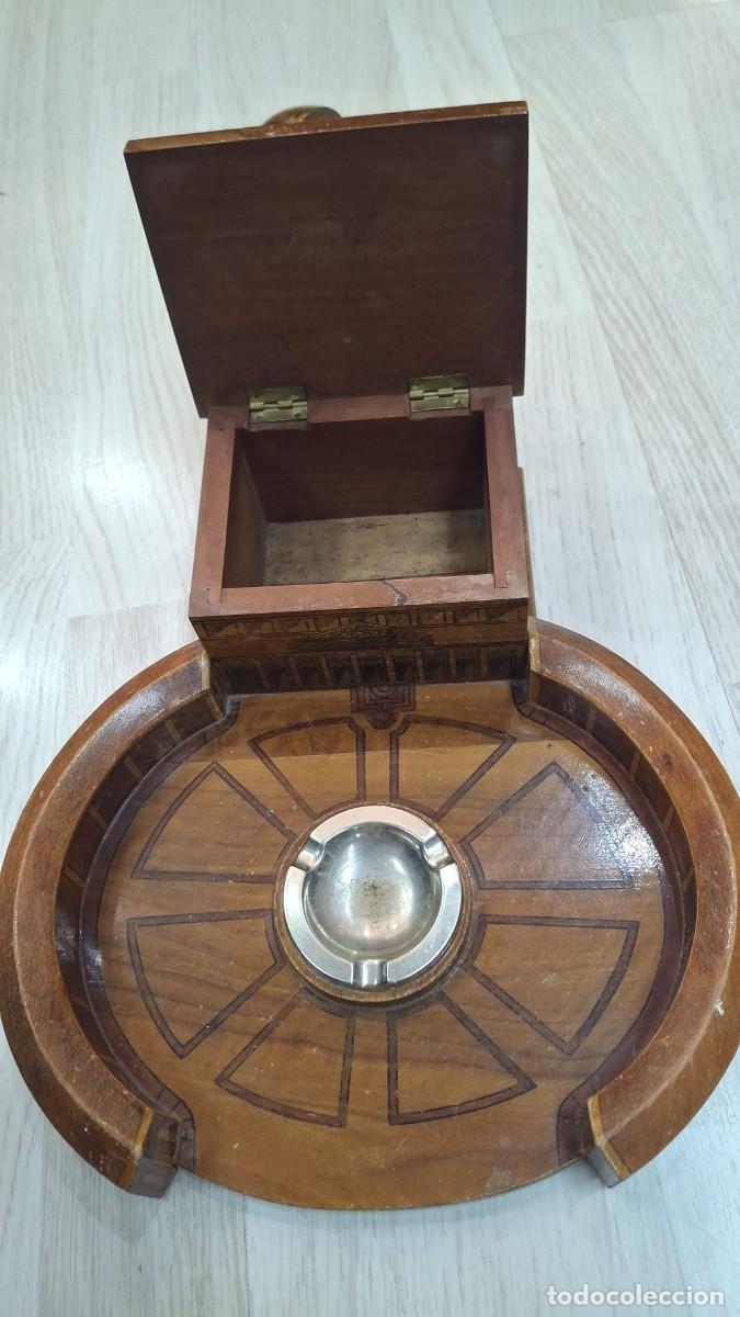 Ceniceros: cenicero antiguo madera - Foto 4