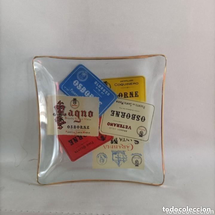 Ceniceros: Cenicero de cristal con publicidad Osborne, Magno...