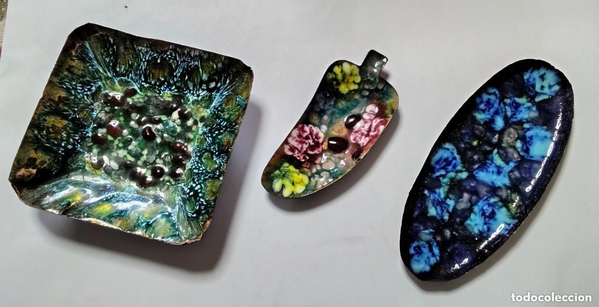 Ceniceros: CONJUNTO DE 3 CENICEROS ESMALTADOS - Foto 1