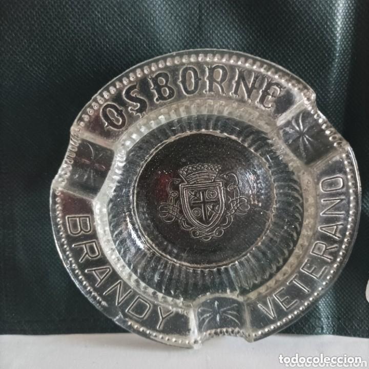 Ceniceros: Cenicero de cristal con publicidad de Brandy Veterano Osborne