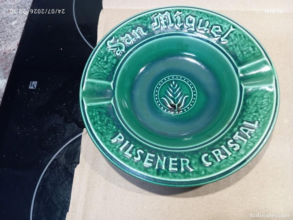 Ceniceros: ANTIGUO CENICERO DE CERVEZA SAN MIGUEL PILSENER CRISTAL