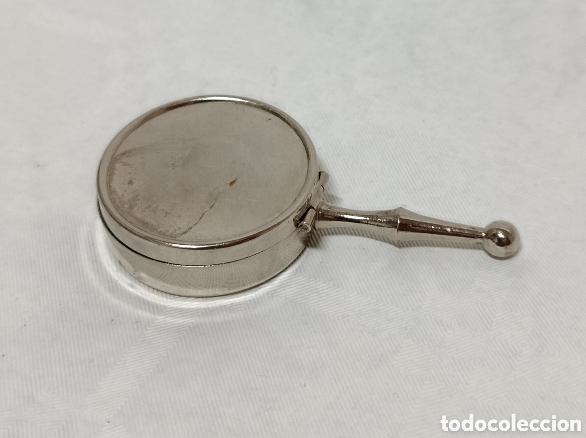 Ceniceros: ANTIGUO CENICERO PORTATIL DE VIAJE VINTAGE EN METAL PLATEADO