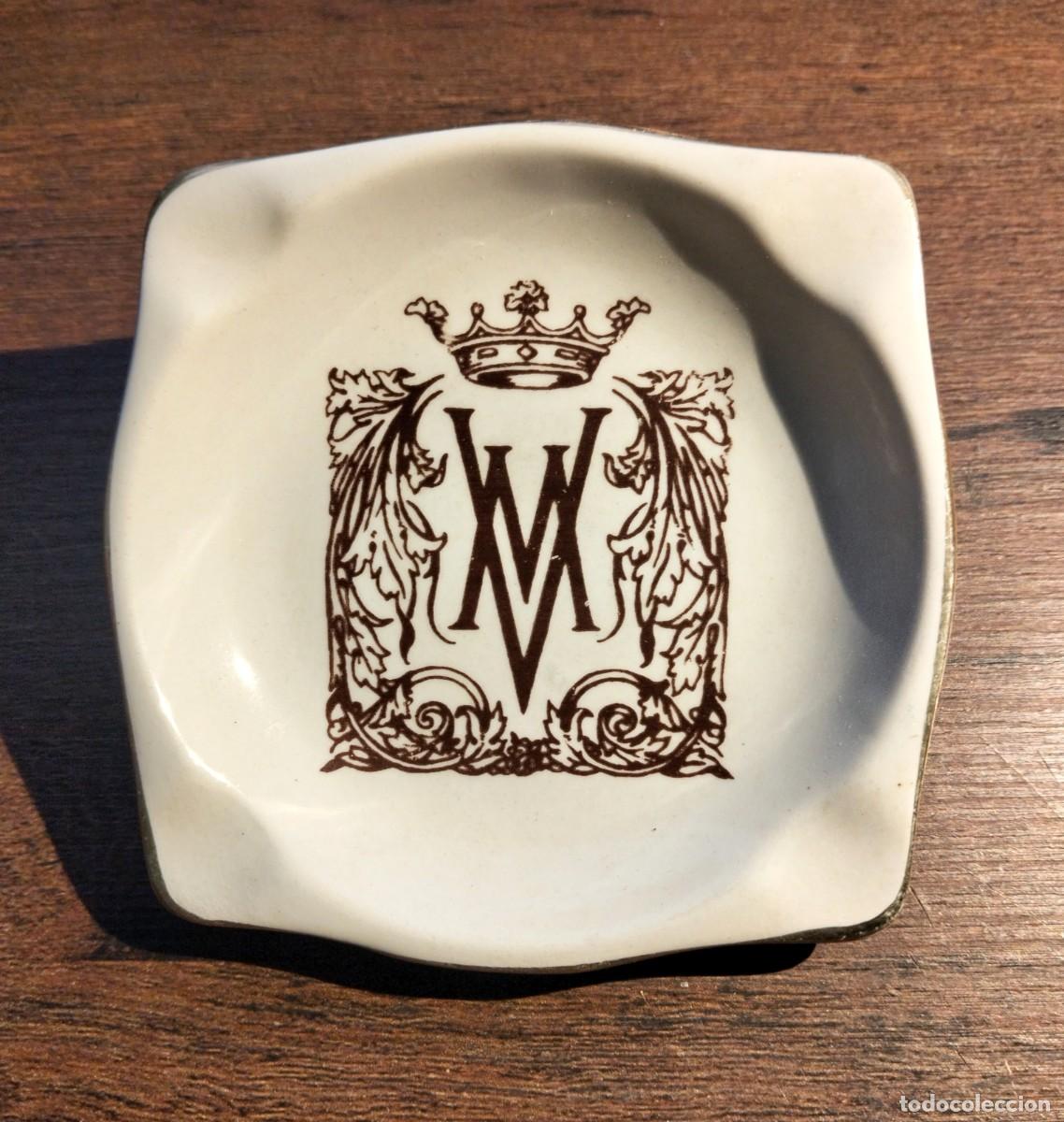 Ceniceros: CENICERO DE CER&Aacute;MICA DEL HOTEL VILLA MAGNA DE MADRID, A&Ntilde;OS 70, 10 X 10 CM, PICKMAN / LA CARTUJA