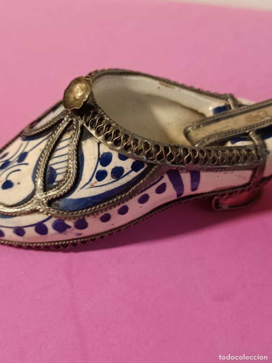 Ceniceros: DOS CENICEROS BABUCHAS DE CERAMICA ARABE - Foto 4