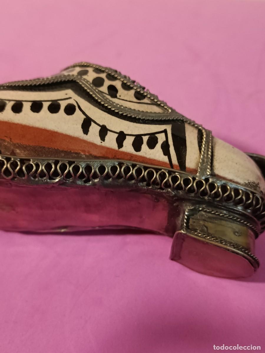 Ceniceros: DOS CENICEROS BABUCHAS DE CERAMICA ARABE - Foto 6